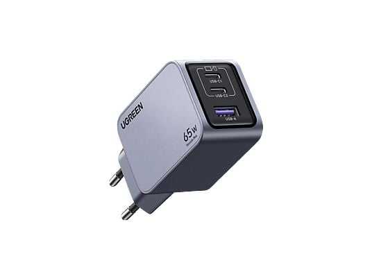 UGREEN Nexode Pro 65W 3-Port GaN Wall Charger Universal, Gray