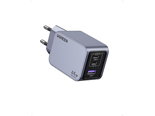 UGREEN Nexode Pro 65W 3-Port GaN Wall Charger Universal, Gray