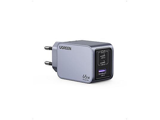 UGREEN Nexode Pro 65W 3-Port GaN Wall Charger Universal, Gray