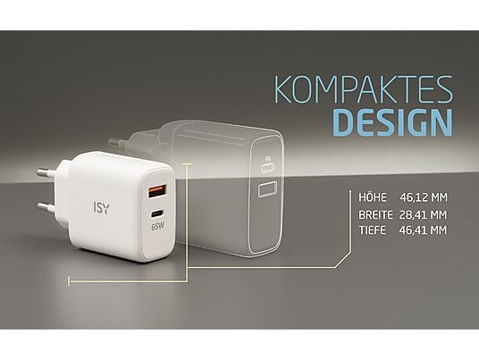 ISY IWC 4065 65W Ladegerät Universal, Weiß