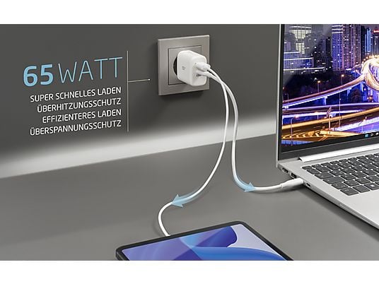 ISY IWC 4065 65W Ladegerät Universal, Weiß
