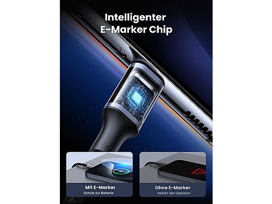 UGREEN USB-C auf USB-C PD 100 Watt, USB Kabel, Gray