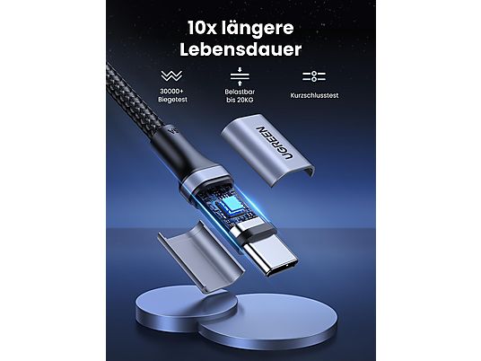 UGREEN USB-C auf USB-C PD 100 Watt, USB Kabel, Gray